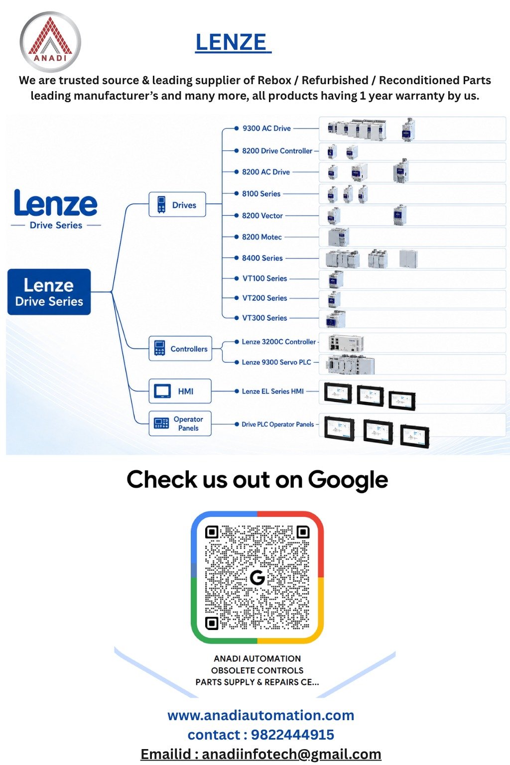 Lenze Drive Series – Reliable Refurbished Drives, Controllers & HMI Solutions by Anadi Automation