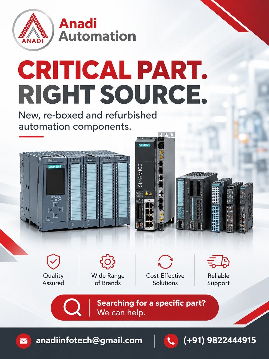 Industrial Automation Spare Parts: New, Re-Boxed and Refurbished Components